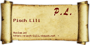 Pisch Lili névjegykártya